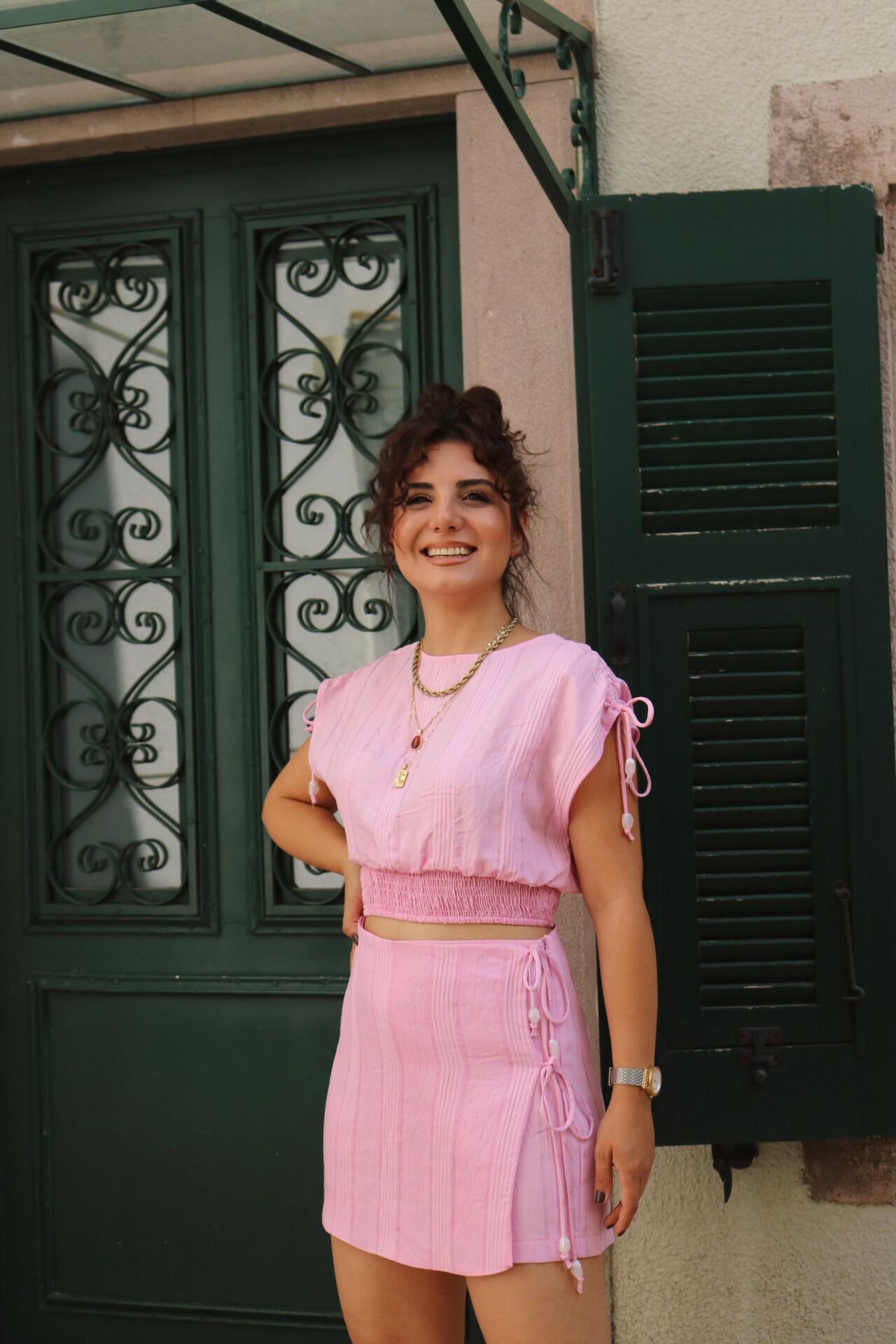 Boncuk İpli Bluz Pembe