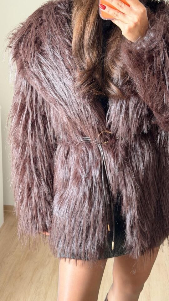 Deri Kemer Kahve Kürk