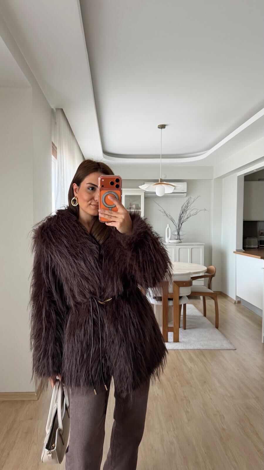 Deri Kemer Kahve Kürk