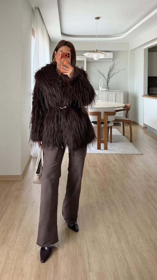 Deri Kemer Kahve Kürk