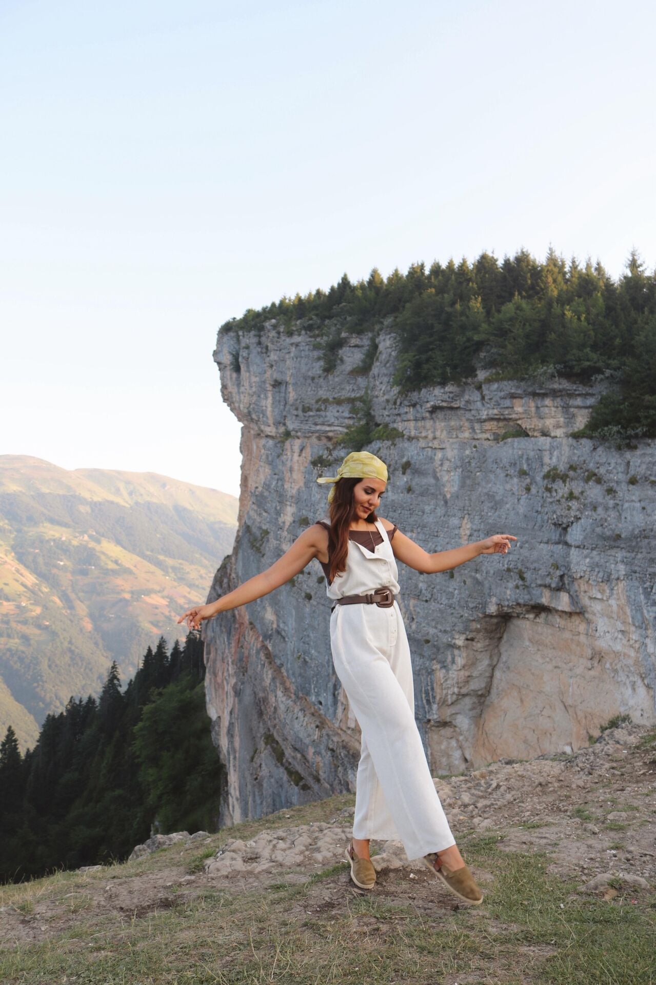 Düğmeli Keten Tulum