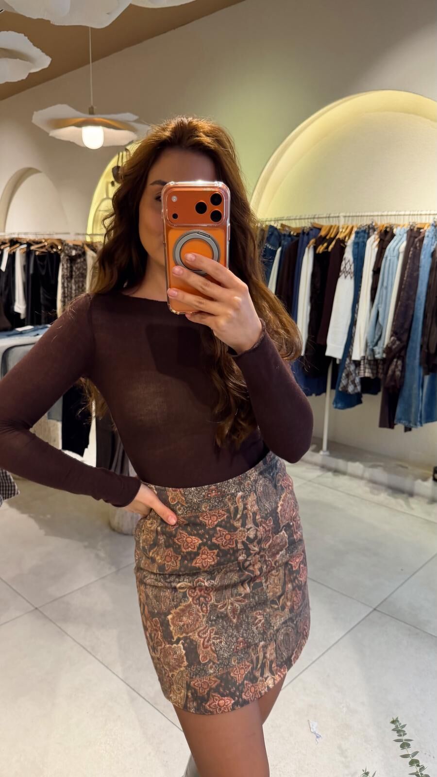 Transparan Kahve Bluz