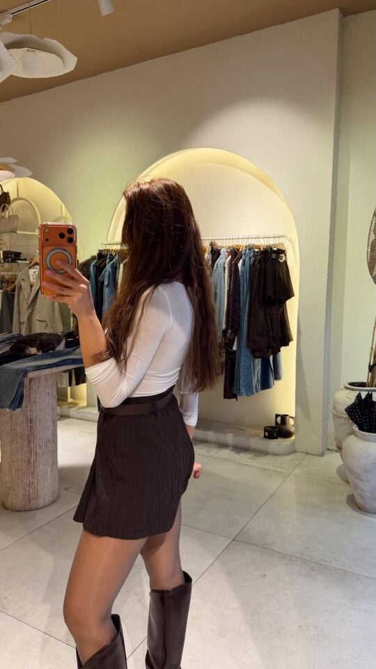 Transparan Ekru Bluz