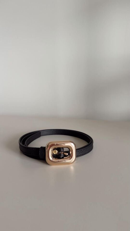 Kare İnce Kemer Siyah