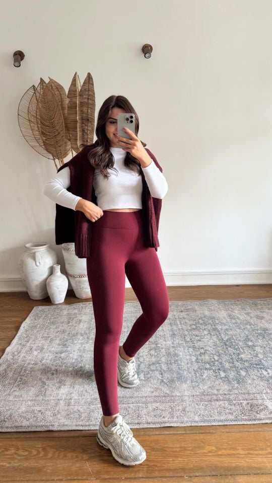 Bordo Şardonlu Tayt