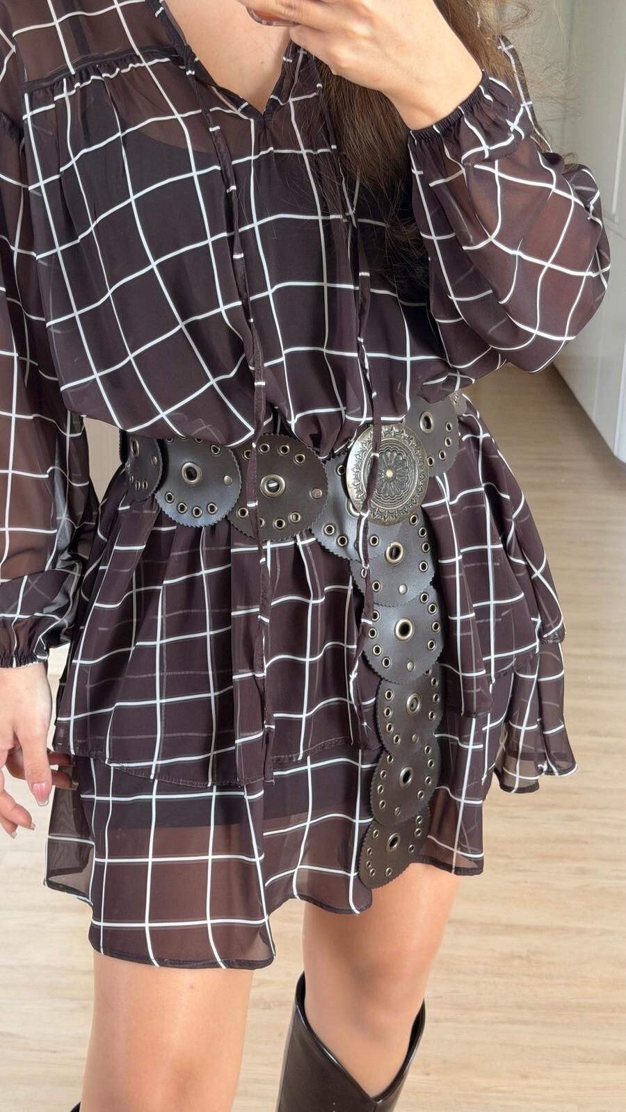 Deri Zımba Kahve Kemer