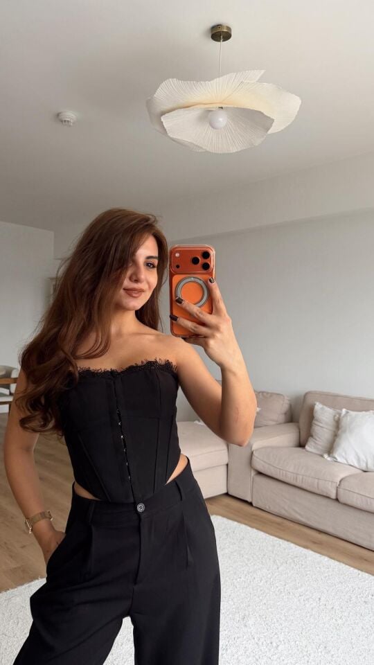 Dantel Detay Büstiyer Siyah