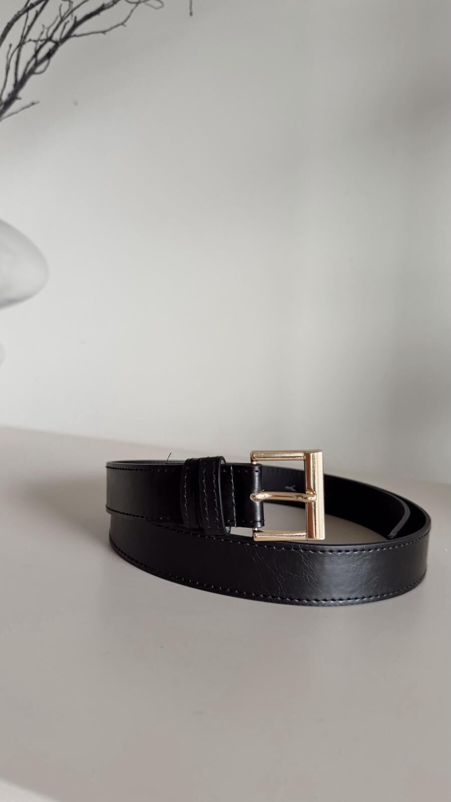 Basic Deri Kemer Siyah