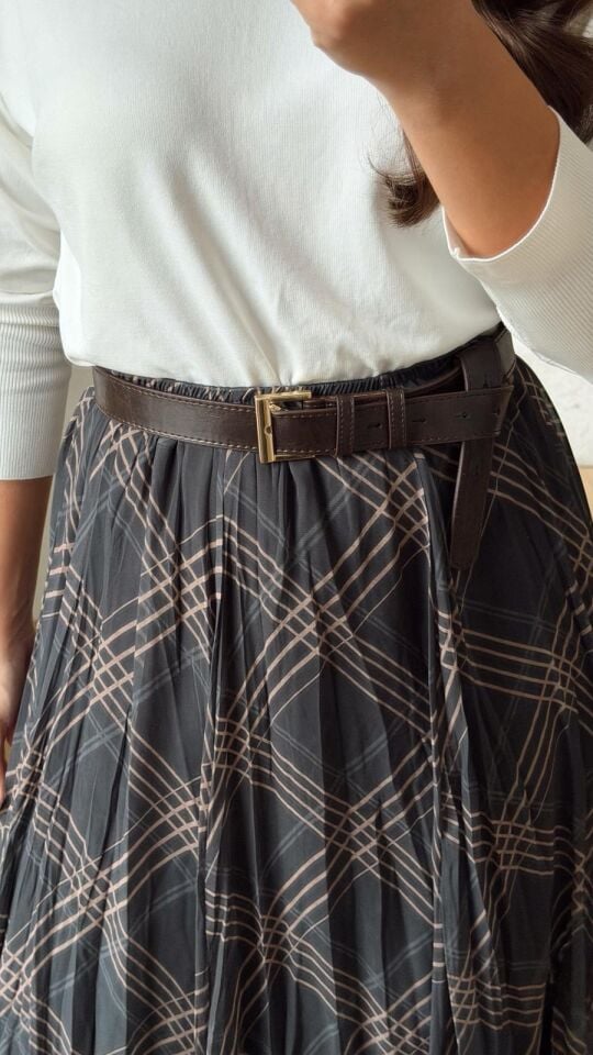 Basic Deri Kemer Kahve