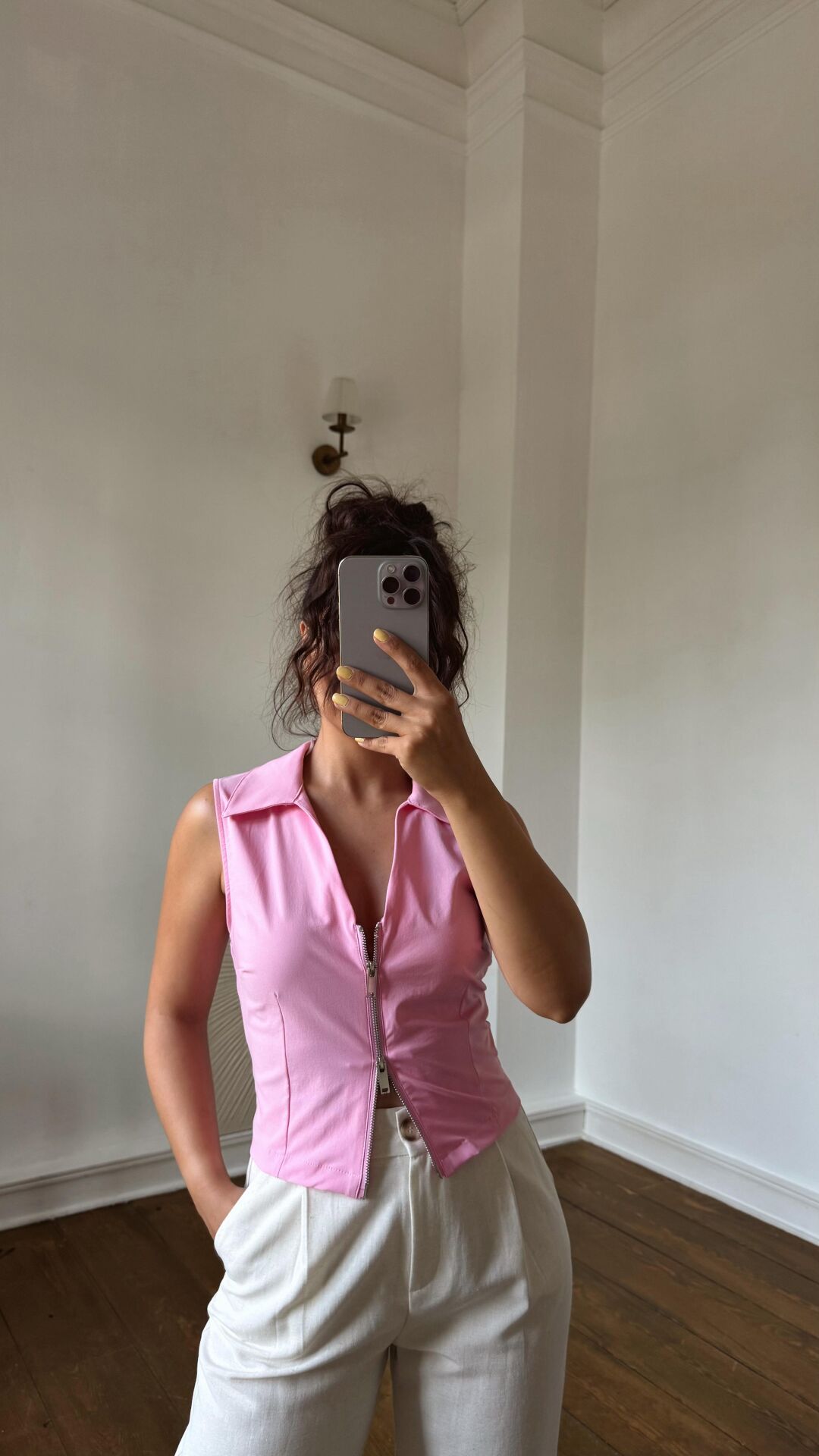 Fermuarlı Gömlek Pembe