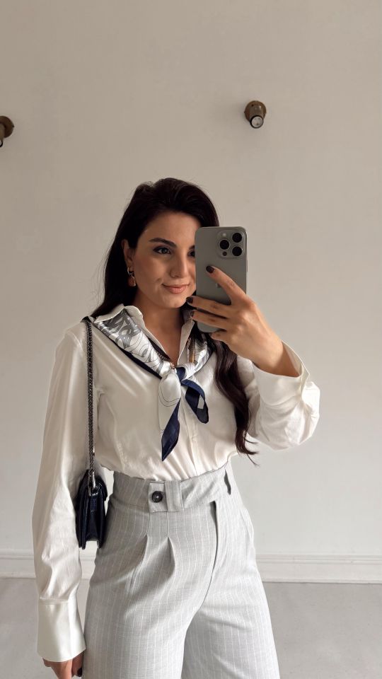 Ekru Strecth Gömlek