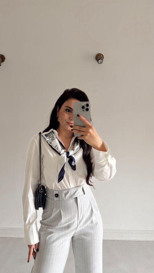 Ekru Strecth Gömlek