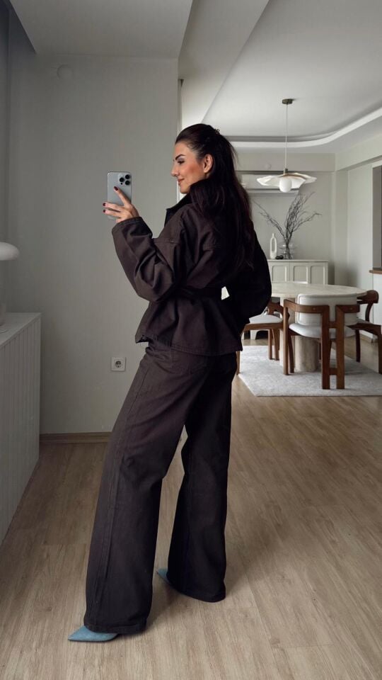 Terra Kahve Kuşaklı Ceket