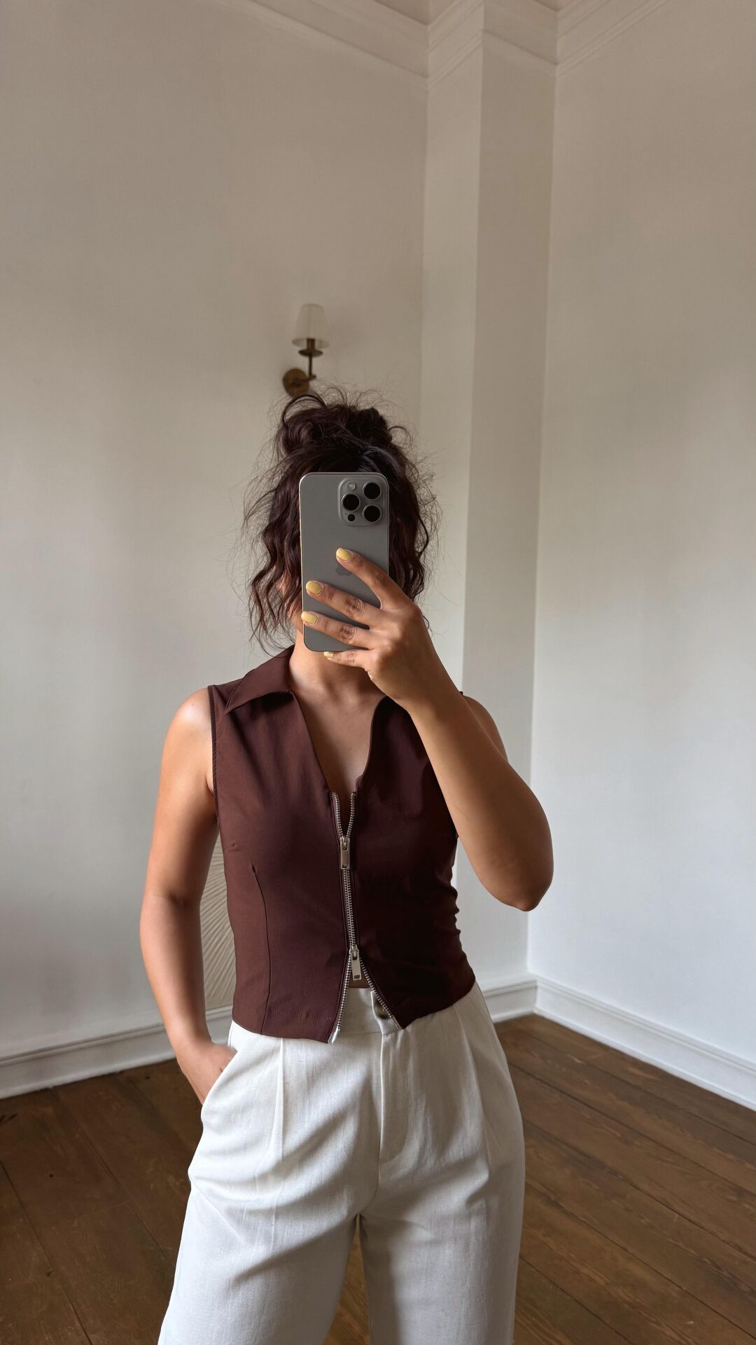 Fermuarlı Gömlek Kahve