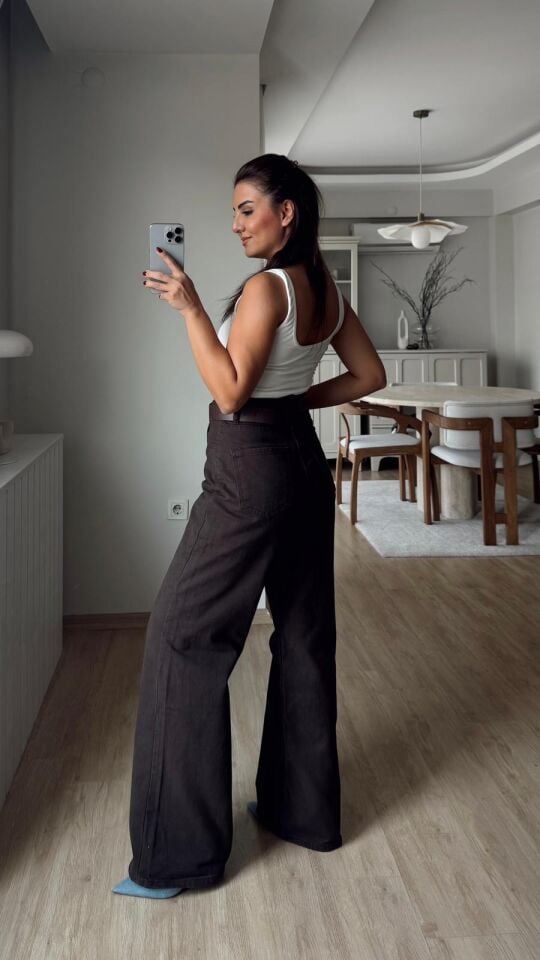 Terra Kahve Denim Pantolon