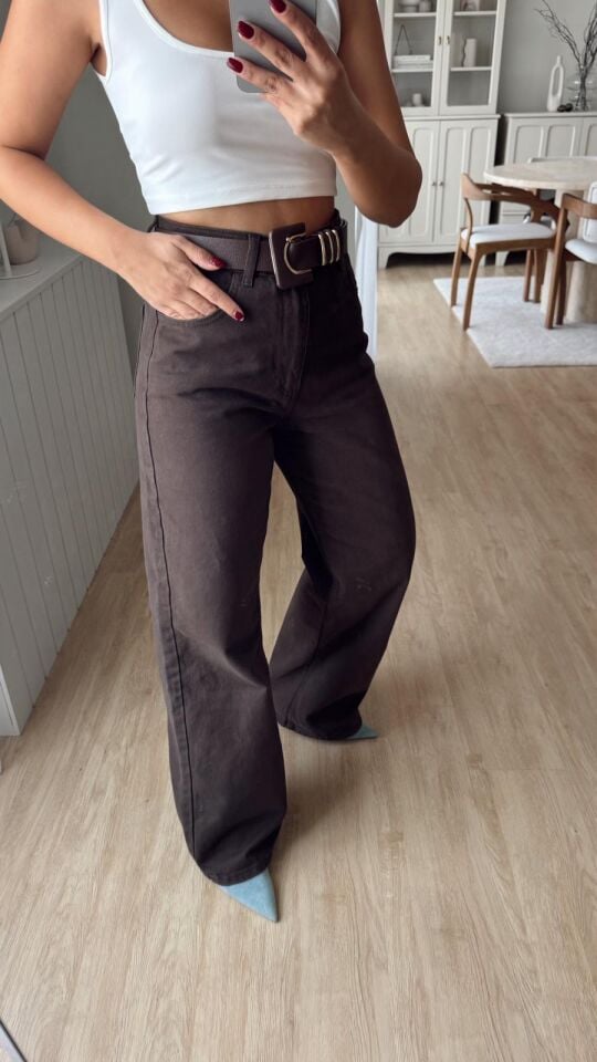 Terra Kahve Denim Pantolon