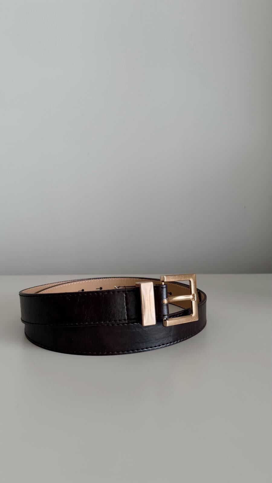 Kare Tokalı Kemer Kahve